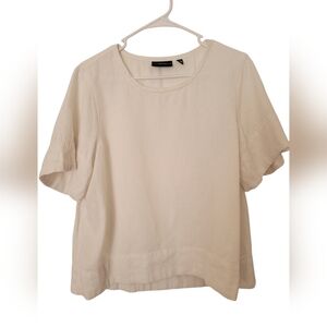 Raffaella ladies short sleeve XL white crop top minimalist